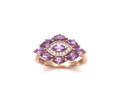 9ct Purple Sapphire & White Zircon