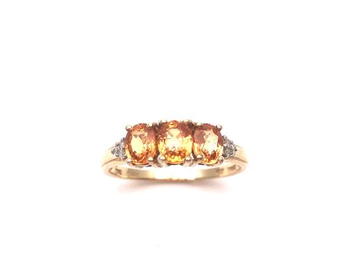 9ct Tulelei & Diamond 3 Stone Ring