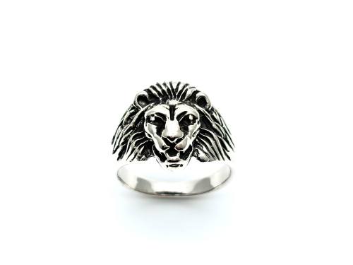 Silver Lions Head Ring