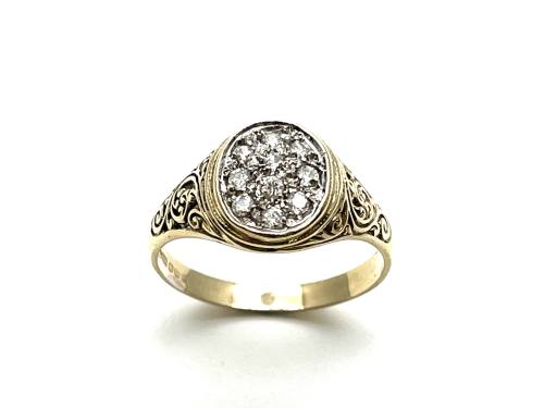 9ct Yellow Gold CZ Cluster Ring