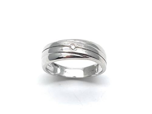 9ct White Gold Diamond Wedding Ring