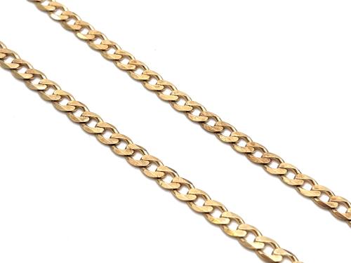 9ct Yellow Gold Flat Curb Chain 22 inch