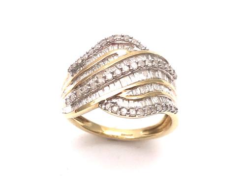 9ct Yellow Gold Diamond Pave Ring