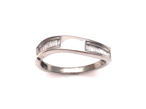 9ct White Gold Diamond Wave Band