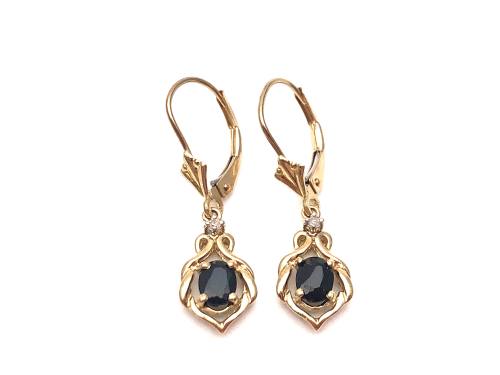 9ct Sapphire Drop Earrings