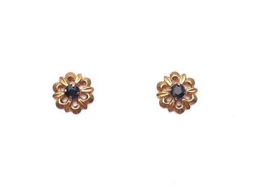 9ct Yellow Gold Sapphire Stud Earrings