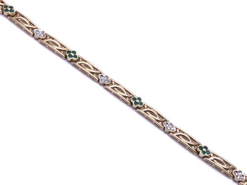 9ct Emerald & Diamond Bracelet