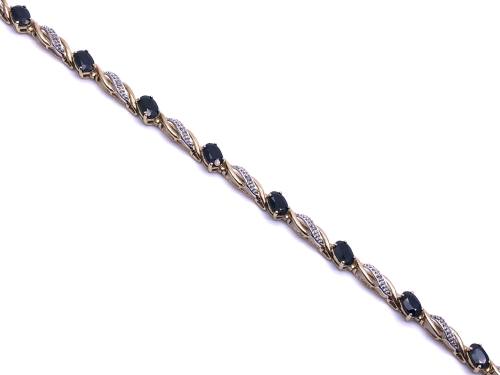 9ct Sapphire & Diamond Bracelet