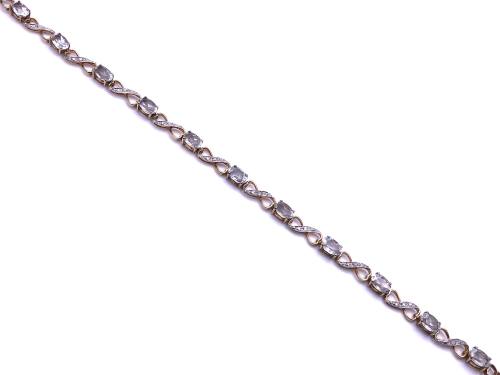 9ct Topaz & Diamond Bracelet