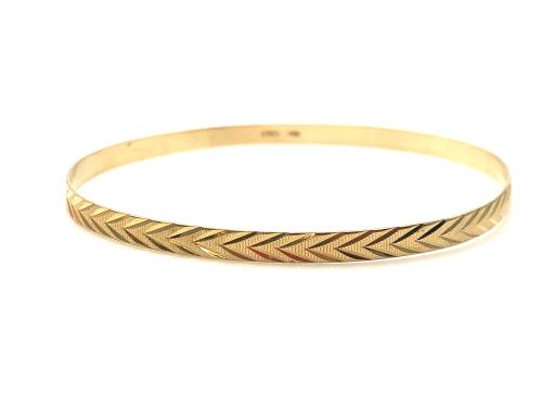 9ct Yellow Gold Patterned Bangle