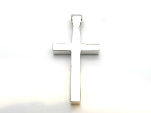 Silver Plain Large Cross Pendant 80x36mm