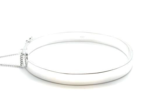 Silver Plain Hinged Bangle