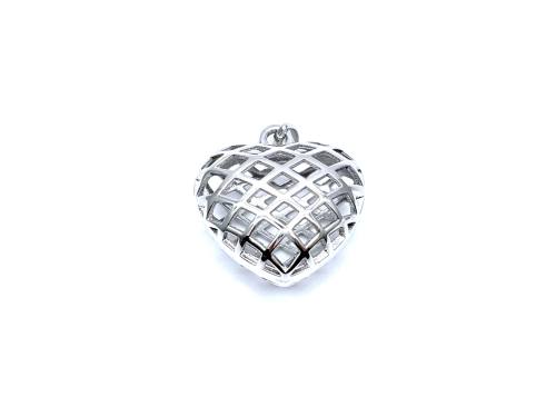 Silver Openwork Heart Pendant