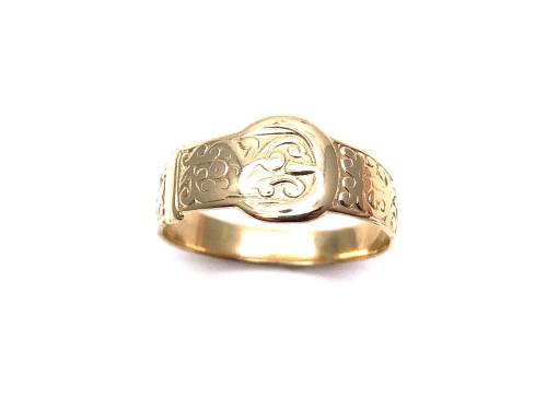 9ct Yellow Gold Buckle Ring