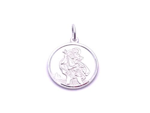 Silver Double Sided St Christopher Pendant