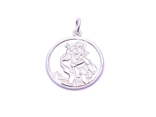 Silver Double Sided St Christopher Pendant