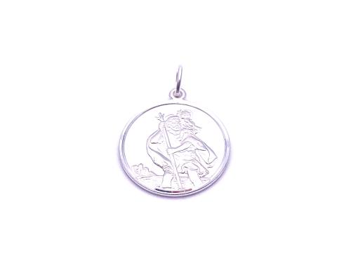 Silver Double Sided St Christopher Pendant