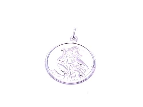 Silver Double Sided St Christopher Pendant