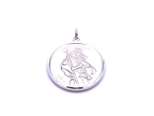 Silver Double Sided St Christopher Pendant