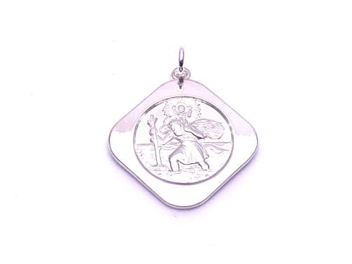 Silver Double Sided St Christopher Pendant