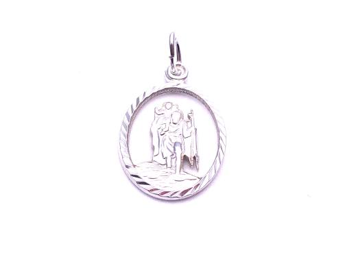 Silver Cut Out St Christopher Pendant