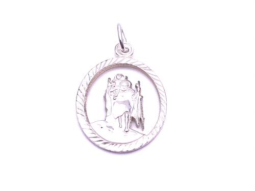 Silver Cut Out St Christopher Pendant