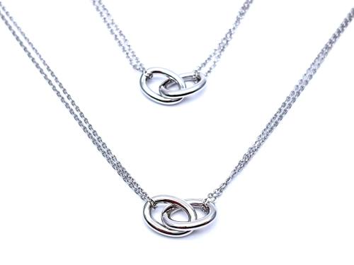 Silver Interlinking Circles Necklet & Bracelet Set