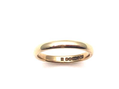 9ct Yellow Gold Wedding Ring 2.5mm