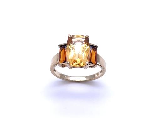 9ct Yellow Gold Citrine 3 Stone Ring