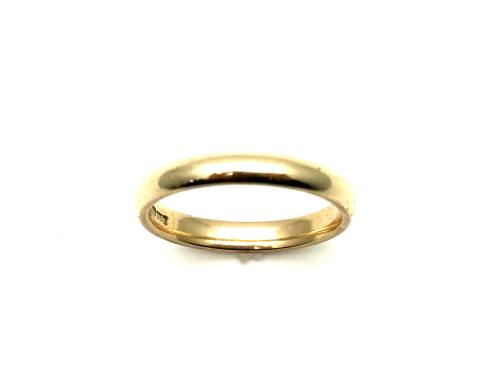 9ct Yellow Gold Plain Wedding Ring 3mm