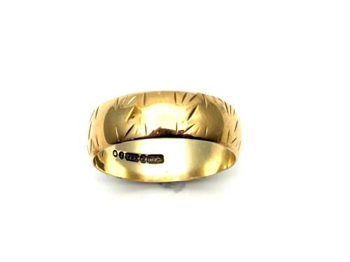 9ct Yellow Gold Patterned Wedding Ring