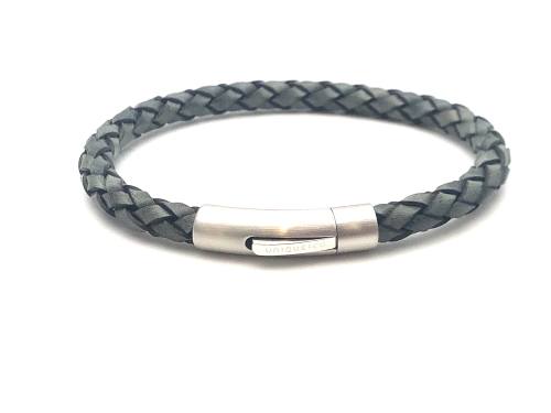 Greenb Leather Plaited Bracelet Magnetic Clasp