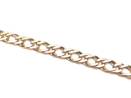 9ct Double Link Curb Bracelet 8 1/2 in