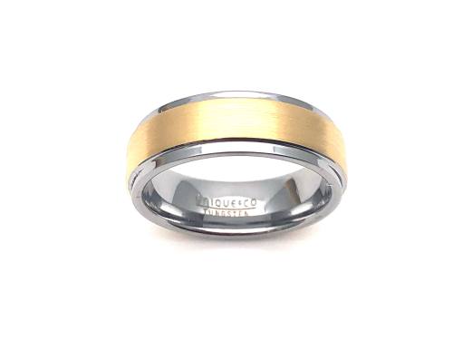 Tungsten Carbide Ring With Rose IP Plating