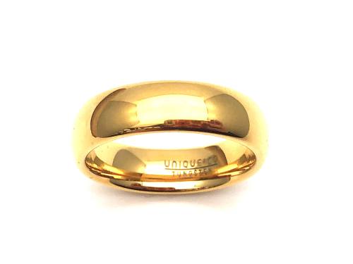 Tungsten Carbide Gold Coloured IP Plating Ring 7mm