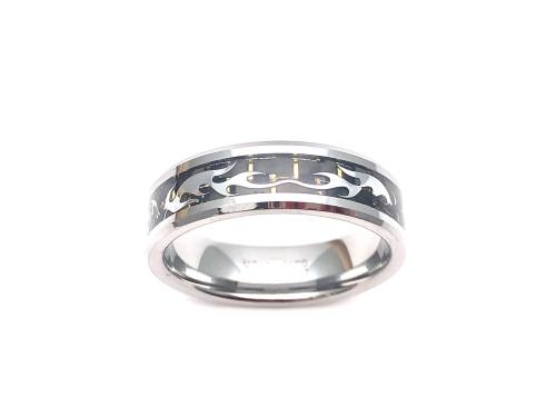 Tungsten Carbide Gold Coloured IP Plating Ring