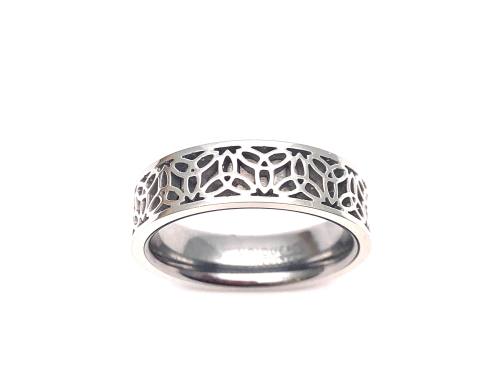 Tungsten Carbide & Steel Overlay Celtic Ring