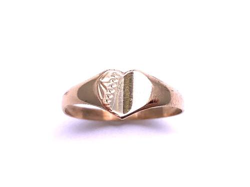 9ct Yellow Gold Heart Signet Baby Ring