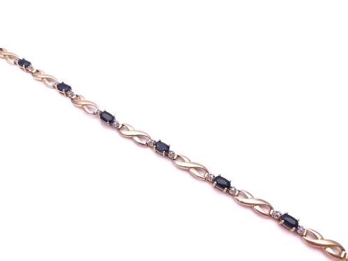 9ct Sapphire & Diamond Bracelet