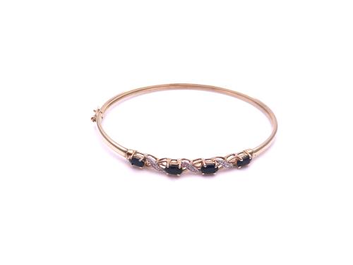 9ct Sapphire & Diamond Bangle