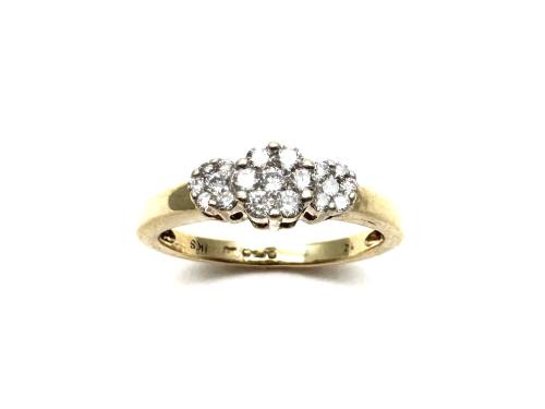 14ct Yellow Gold Diamond Cluster Ring