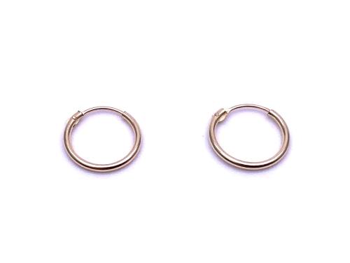 9ct Yellow Gold Sleeper Hoop Earrings 8mm