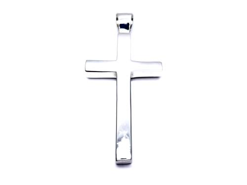 Silver Plain Large Cross Pendant 80mmx36mm