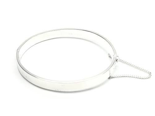 Silver Plain Hinged Bangle