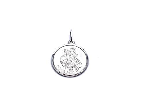 Silver Double Sided St Christopher Pendant