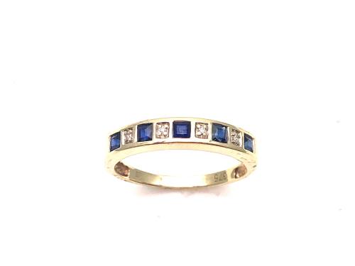 9ct Sapphire & Diamond Eternity Ring