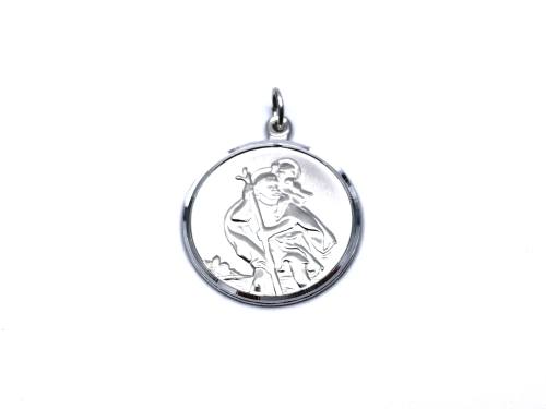 Silver St Christopher Pendant 25mm