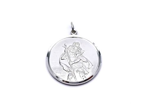 Silver Double Sided St Christopher Pendant 30mm