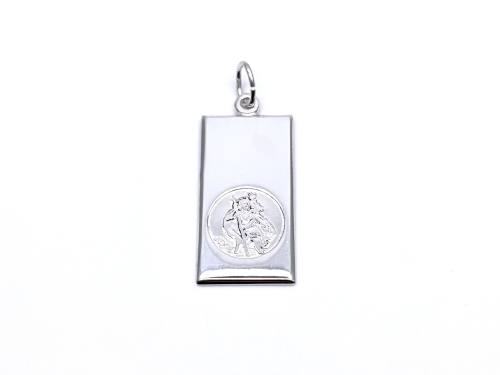 Silver Ingot St Christopher Pendant 15mm x 30mm