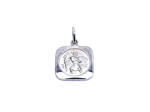 Silver Square St Christopher Pendant 14mm